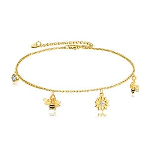 Sterling Silver Bee/Coconut tree/Mushroom Anklets for Women Anklets Gift