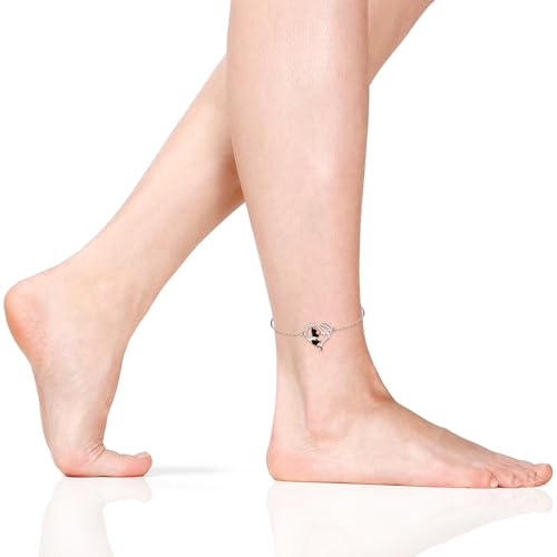 Black Cat Anklet Heart Cat Ankle Bracelets for Women 925 Sterling Silver Cat Anklets for Cats Lover Gifts - Image 4
