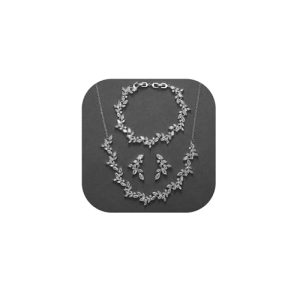 Cubic Zirconia Jewelry Set for Women, Chandelier Marquise Necklace Dangle Earrings Bracelet Set, Wedding Bridal Jewelry for Bride Bridesmaid