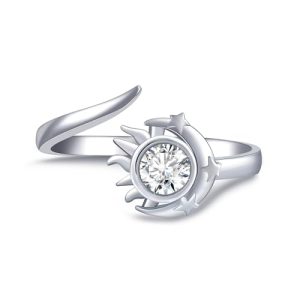 Moissanite Sun Moon Toe Rings - 925 Sterling Silver Adjustable Moissanite Toe Rings Moissanites Celestial Foot Jewelry Gifts for Women Sunmmer Beach Sandals