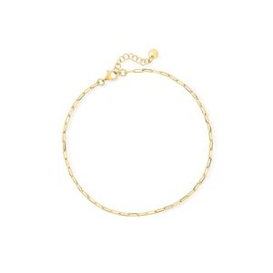 Pure Collection by Ross-Simons Italian 18kt Gold Vermeil Paper Clip Link Anklet. 9 inches